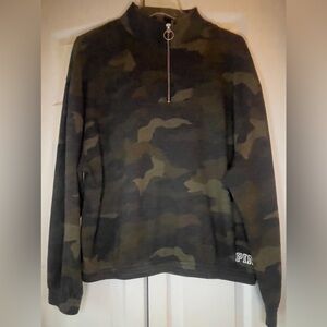 Victoria's Secret Green Camo Zip-Up Sweater